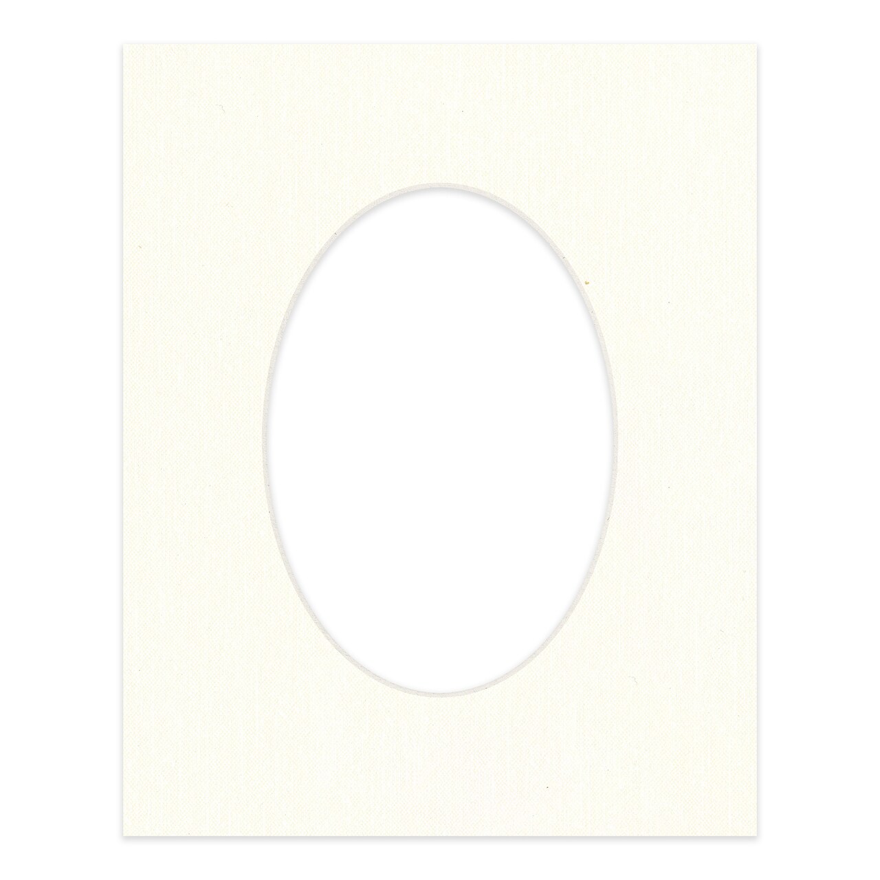 Beige Canvas Mat Board for 8x10 Frames - Oval Opening for 5x7 Photos